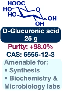 D-Glucuronic acid || CAS: 6556-12-3 || 25 g || Purity: +95.0% - Foto 1 di 2