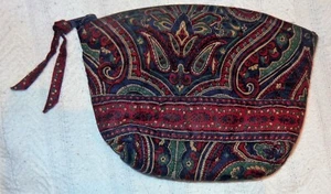 Vera Bradley Medaillon Reise Kosmetik Make-up Tasche im Ruhestand blau rot grün Paisley - Bild 1 von 4