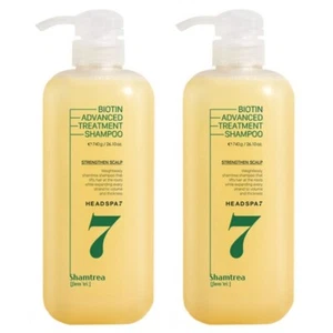 HEADSPA7 Biotin Advanced Hair Treatment Shampoo 740ml(26.10oz)x2ea Hair Scalp Ko - Picture 1 of 8