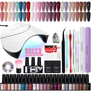 24Stk.Gel Nagellack Kit 36W UV/LED Lampe Soak off UV Nagel Starter Set Geschenk - Bild 1 von 12