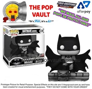 FUNKO POP VINYL DC HEROES DELUXE 239 BATMAN HUSH BLACK & WHITE BNIB + PROTECTOR - Picture 1 of 7
