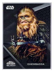 Tarjeta base Chewbacca 2022 Topps cromada negra #6 casi como nueva - Imagen 1 de 2