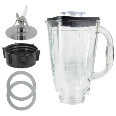 5-Cup Square Top 6-Piece Glass Jar Replacement Set Compatible with Oster Blender - Image 1 of 4