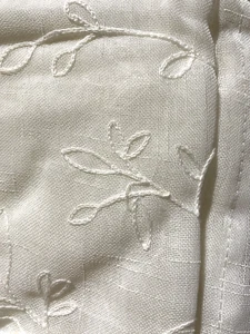 JCP INGALS SHEER EMBROIDERY IVORY GROMMET CURTAIN PANEL 50" X 108" IVORY NEW - Picture 1 of 2