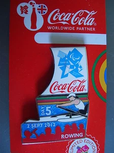 COCA COLA PIN BADGE - LONDON 2012 - DAY 5 ROWING PARALYMPICS - MOC - Picture 1 of 1