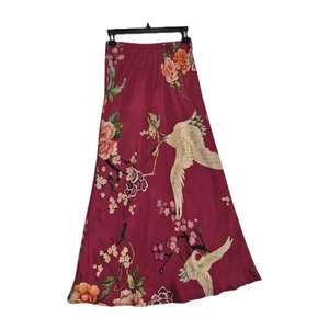 Bryn Walker Seidenrock Damen Gr. XXS Burgund Flora Animal Print Lang (52) - Bild 1 von 6