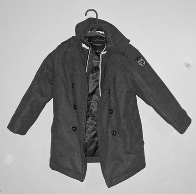 Chaquetón London Niebla Gris Cremallera y Botón Niños Pequeños Talla 7 Doble Pecho Vacaciones  Foto 1 de 4
