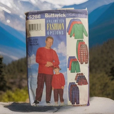Butterick 5286 Pants Shirt Shorts Sewing Pattern Men's Size S-XL Boys XS-L Uncut - Image 1 of 2