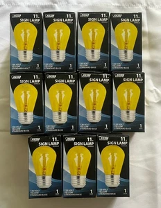 feit elektrische Schild Glühbirnen gelb 11er Set 130V - Bild 1 von 3
