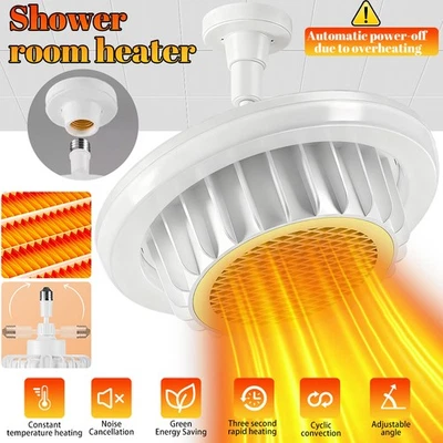 Calentador de Techo 600W con Luz LED Eléctrico Baño Cocina Calefacción Ventilador Control Remoto Foto 1 de 4