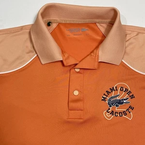 Lacoste Sport Shirt Mens Large Orange Miami Open Ultra Dry - Picture 1 of 15