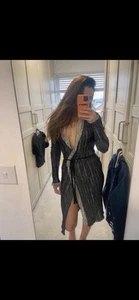 Missoni UK 12 BLACK WHITE Wrap Tie Waist Dress - Picture 1 of 2