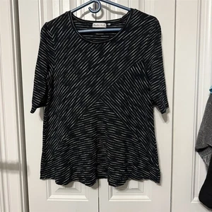 Habitat Top Popover Blue Striped Geometric Flowy Womens Medium - Picture 1 of 7