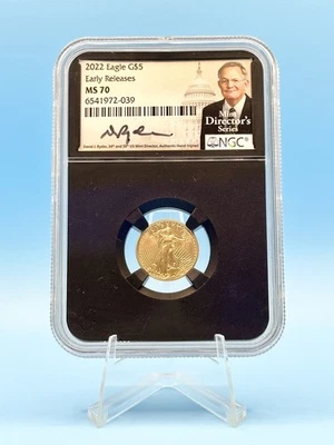 2022 American Gold Eagle $5 NGC MS70 ~ Early Releases ~ Mint Director’s Series - Image 1 of 2