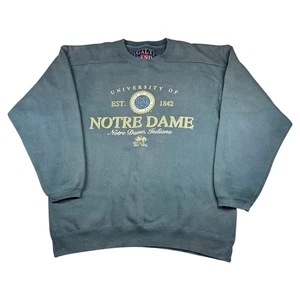 Vintage 90’s Notre Dame Fighting Irish Embroidered Crewneck Sweatshirt Sz L - Picture 1 of 8