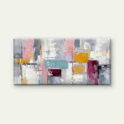 Abstract Soft Grey Palette  Unframed Canvas Painting for Living - Image 1 of 4
