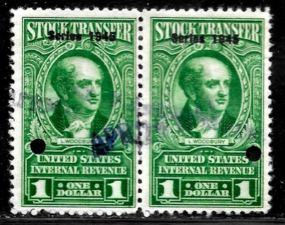 HICK GIRL-OLD USED U.S. STOCK TRANSFER SC#RD146  $1.00  SERIES 1945       A5977 - Image 1 of 2