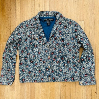  Blazer corto cuadrado vintage floral para mujer M/P Anne Carson  Foto 1 de 4