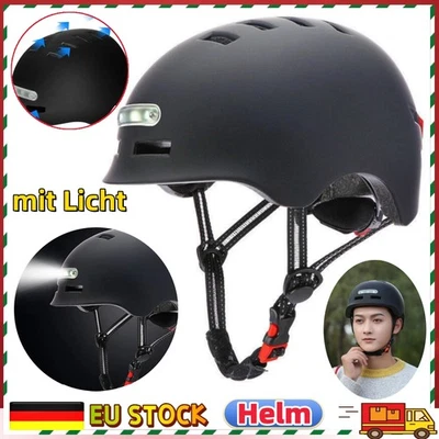 MARKENLOS NEU Fahrradhelm MTB Fahrt Helm Mountainbike Herren/Damen Schutzhelm mit Licht