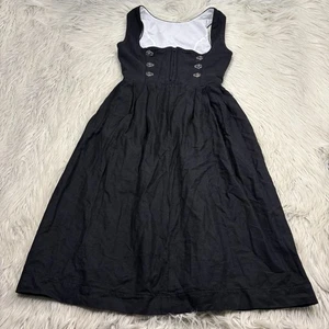 German Import Haus Damen 6 Schwarz Dirndl Midikleid Renaissance Goth - Bild 1 von 7