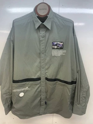 AAPE  X BAPE A Bathing Ape Windbreaker Jacket  Mens XL Gray Graphic Zip Up PS260 - Image 1 of 4
