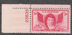 US. 962. Francis Scott Schlüssel (1779-1843) & Amerikanische Flagge von 1814 & 1948. Pl#. MNH - Bild 1 von 1