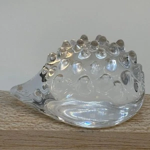 Hadeland Norway Crystal Glass Hedgehog Paperweight - Picture 1 of 5