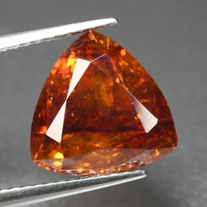 5.88 Ct Top Oval Cut 10.3 x 10.2 MM 100% Natural Orange Red Spain Sphalerite - Picture 1 of 5