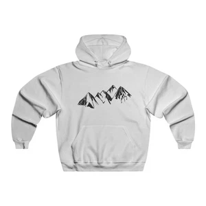 Mountain Range Hooded Sweatshirt, Cozy Pullover, Outdoor Apparel, Gift for - Picture 1 of 17