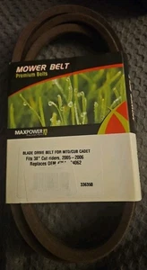 Maxpower Mower Belt #336350 Fits MTD Cub Cadet /Troy-Bilt  Fits 38" Cut Riders - Picture 1 of 2