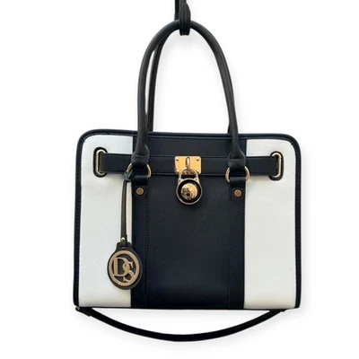 Two Tone Satchel Top Handle Bags Work Tote - Image 1 of 4