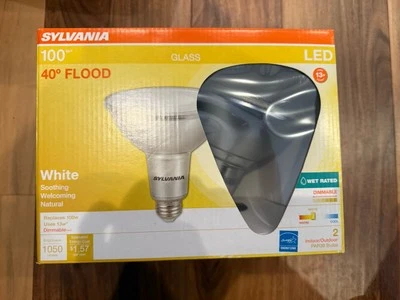 2 PACK SYLVANIA Verre LED Light Bulb Blanc 100W 40° FAISCEAU LARGE - Image 1 of 3