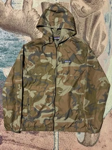 Patagonia Jacke Herren Small Camo Braun Kapuze Full Zip Windbreaker -ohne Reißverschluss - Bild 1 von 5