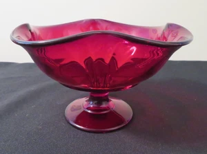 Paden City rubinrot Lucy #895 4 1/4" Standfuß Kompott Süßigkeiten hervorragender Zustand 1930er - Bild 1 von 7