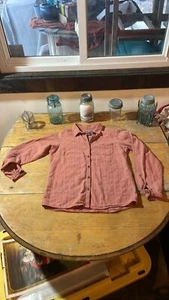 Woolrich Women's Small Burnt Orange Long Sleeved Button Down Shirt - Picture 1 of 7
