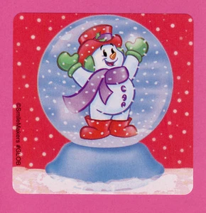 15 Schneemann Schneekugel - große Aufkleber - Party Gastgeschenke - Weihnachten Winter Urlaub - Bild 1 von 1