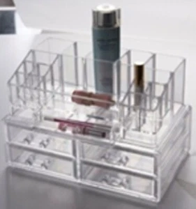 Large Cosmetic Makeup Organizer Holder Storage Box 12" wide 2 pcs 5 Drawer Set - Picture 1 of 5