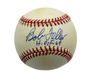 Bob Feller HOF handsigniert/beschriftet OAL Baseball Indianer PSA/DNA 177778 - Bild 1 von 3