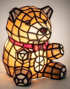 Teddy Bear Accent Lamp 7" Tiffany Style Stained Glass Accent Lamp 13351 - Picture 1 of 1