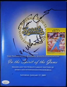 George Brett and Tommy Lasorda Signed Scouts Foundation Program JSA Authentic - Picture 1 of 2