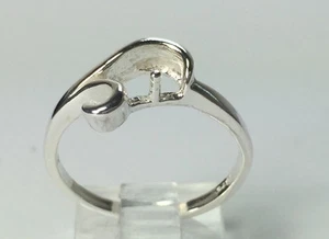 Sterling Silver Ring Setting For (1) 4-8mm Half-Drilled Pearl Size 8 - Picture 1 of 8