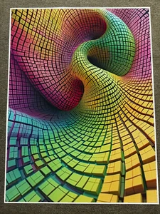 Poster artistico cubi astratti vibranti 18x24 pollici - Foto 1 di 1