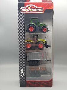 MAJORETTE TRACTORS AND TRAILERS FARM SET CLAAS, FENDT TRAILERS-BRAND NEW IN BOX