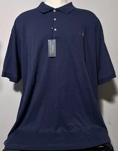 Polo Ralph Lauren Men's Size 5XB Spring Navy Short Sleeve Polo Shirt Big Soft - Picture 1 of 11