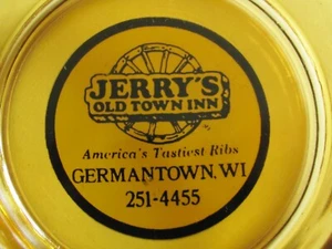 VINRAGE GLASS ASHTRAY JERRY'S OLD TOWN INN TASTIEST RIBS GERMANTOWN WI - Picture 1 of 4