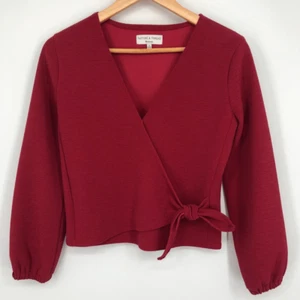 Madewell Texture & Thread Texture & Thread Crepe Wrap Top Berry Pink Womens XS - Picture 1 of 8