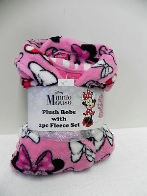 NWT Disney's Licensed 3-Piece Plush Robe & Fleece Pajama Set, Minnie Mouse 8 M - Image 1 of 4