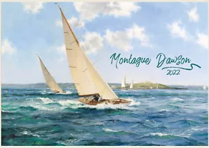 Wandkalender 2025 (12pg) Vintage Yacht & Segelschiff Kunst von Montague Dawson M3032 - Bild 1 von 3