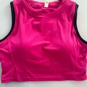 Hot pink cropped athletic top sports bra size 6 - Picture 1 of 5
