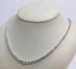 $150,000 13.26 Ct TW Graduated Round Cut Diamond Tennis Necklace Ebay Authentic - Picture 1 of 6